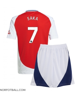 Billige Fotballdrakt Arsenal Bukayo Saka #7 Replika Hjemmedraktsett Barn 2024-25 Kortermet (med bukser)